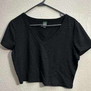 Plain black crop top